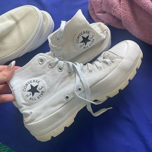 white platform converse